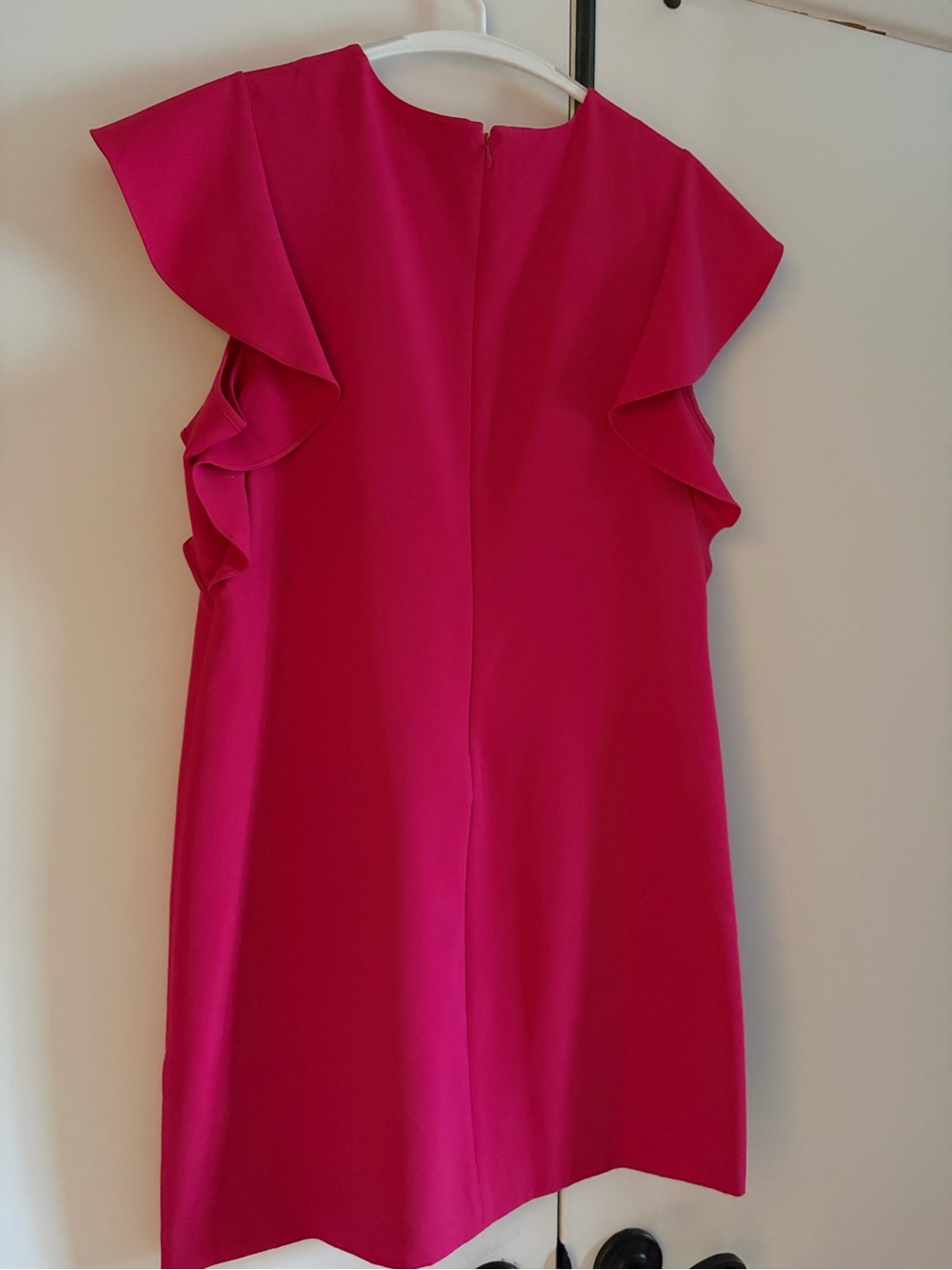 Laundry By Shelli Segal Hot Pink Ruffle Sleeve Shift Dress - Picture 6 of 7